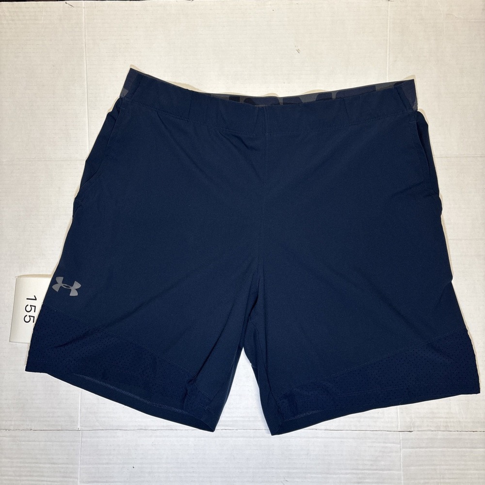 Under Armour HeatGear Mens XXL Navy Blue Athletic Performance Workout Shorts